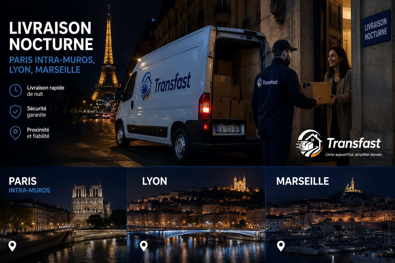 Livraison Nocturne Paris Intra-Muros, Lyon, Marseille